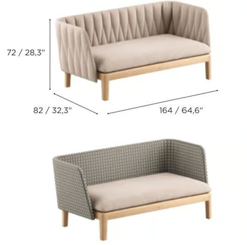 CALYPSO LOUNGE - 2 seater synthetic fibre and teak garden sofa by Royal Botania - view 3